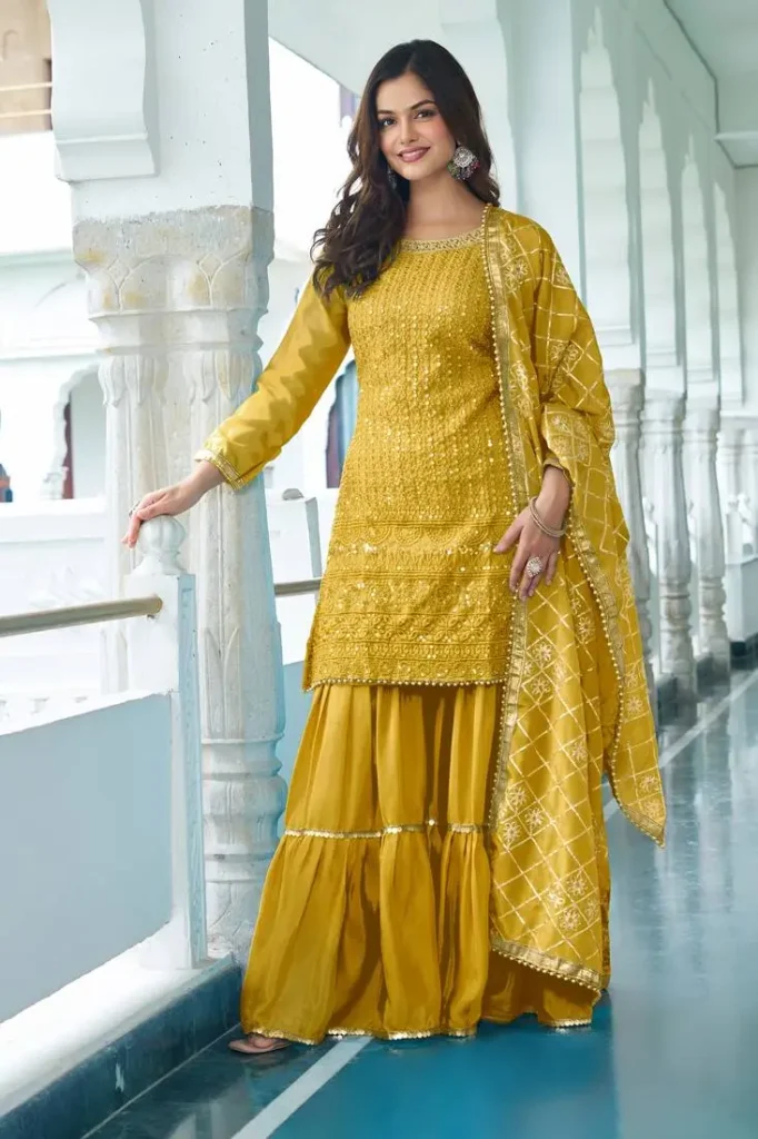 Women in Yellow sharara image.