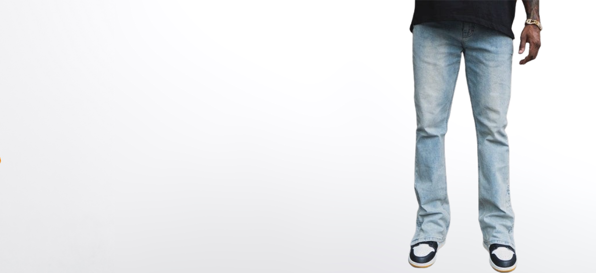 Image contain - How to Choose Flare Jeans Men Rise Inseam Size