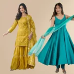womens wearing Sharara, Salwar kameez, anarkali outfit banner