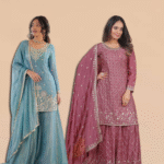 Women wearing stylish pakistani suits