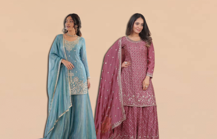 Women wearing stylish pakistani suits