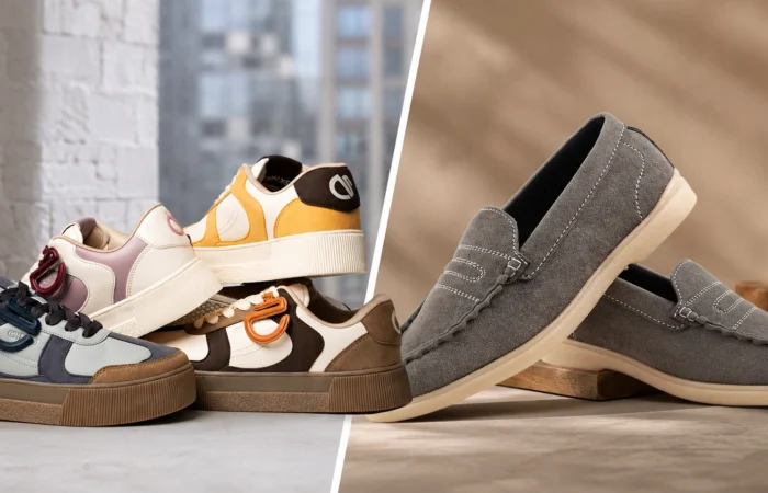 Image contain Sneakers vs Loafers footwear