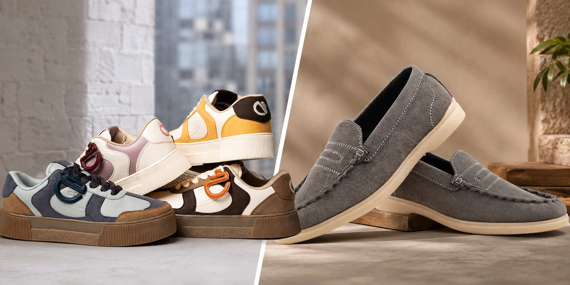 Image contain Sneakers vs Loafers footwear
