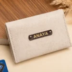 This image contain light gray color travel wallet.