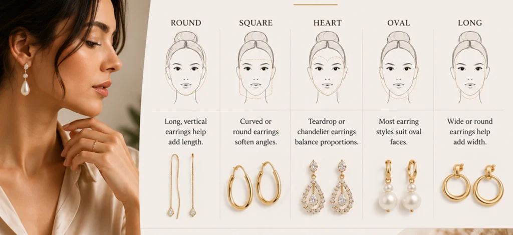 Image contains on how to Choose Earrings Based on Your Face Shape