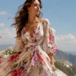 In this image women wearing floral dress ideas for summer