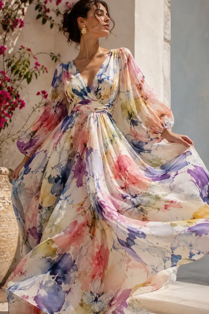 Abstract and Painterly Floral dress