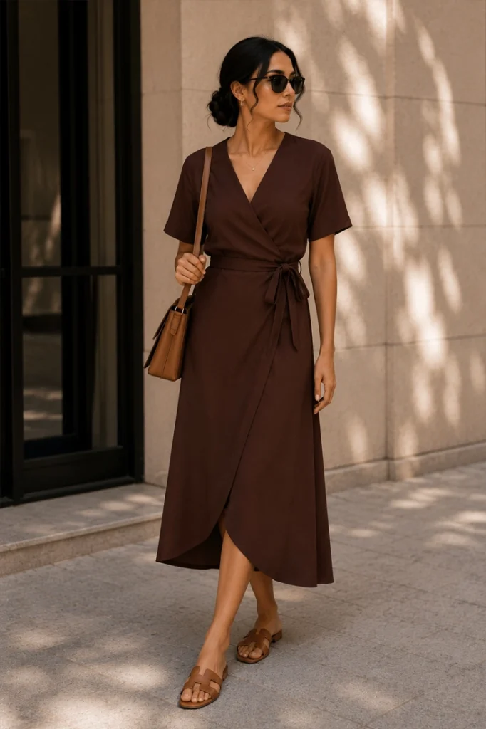 Wrap Dress in Solid Tones