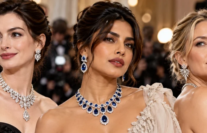 This image contain celebrity jewelry styles